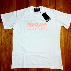 Authentic, Men's NWT Versace Orange Logo Shirt, Brand New